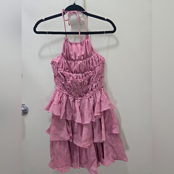 Lush Pink Ruffled Mini Dress - Picture 4 of 7